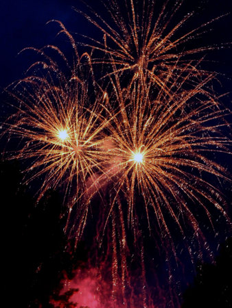 Fireworks background. New Year, Christmas of birthday celebration. Festive mood