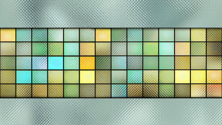 Abstract tiles with cubes and rectangles cover background illustrationの写真素材