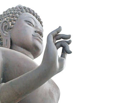 Buddha statue on white backgroundの写真素材