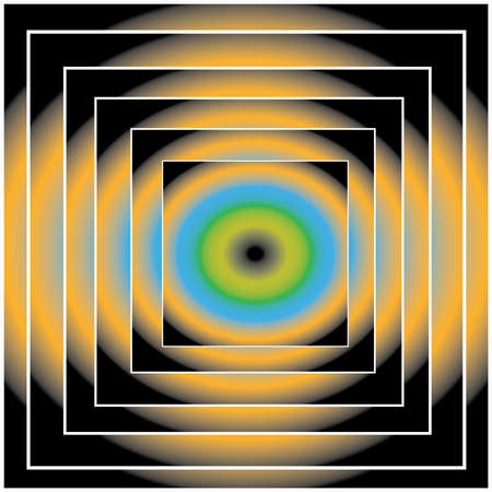 psychedelic abstract square background yellowのイラスト素材