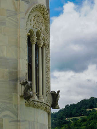 Studenica orthodox monastery window Serbiaの写真素材