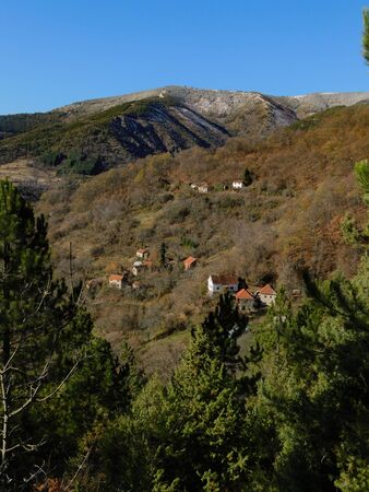 Mountain village, a village high in the mountains,old houses, mountain Studena Serbiaの写真素材