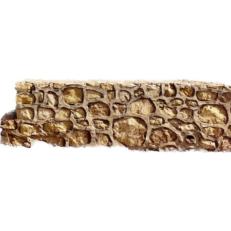 stone wall isolated on a white background with clipping path and alpha channelの写真素材