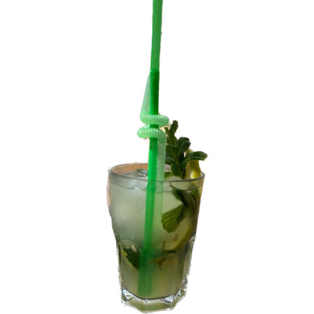 Cocktail mojito with lime and mint isolated on white backgroundの写真素材