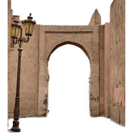 architecture of morocco isolated on white background with clipping pathの写真素材