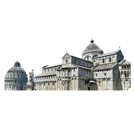 Pisa Cathedral isolated on white background. Clipping path included.の写真素材
