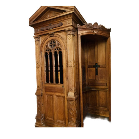 Antique wooden door isolated on white background. Clipping path included.の写真素材