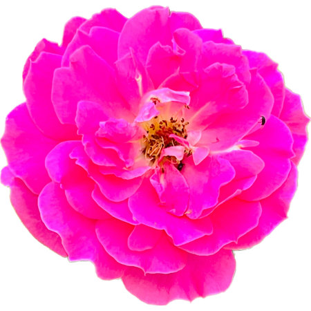 pink rose flower isolated on white background. top view. Flat lay.の写真素材