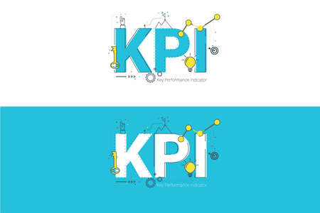 Illustration of Key Performance Indicator (KPI) concept with icons.のイラスト素材