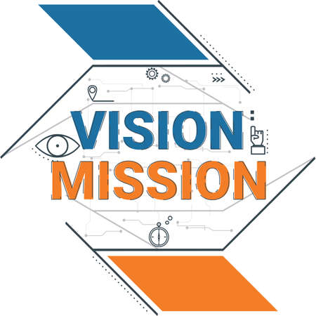 Illustration of mission and vision concept with icons.のイラスト素材