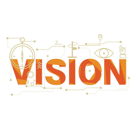 Illustration of vision concept with icons.のイラスト素材