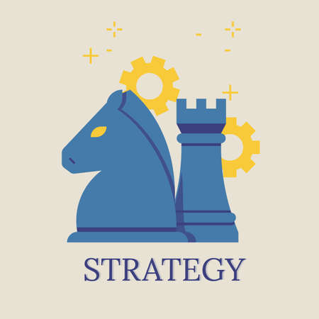 Illustration of strategy of  business issue.のイラスト素材