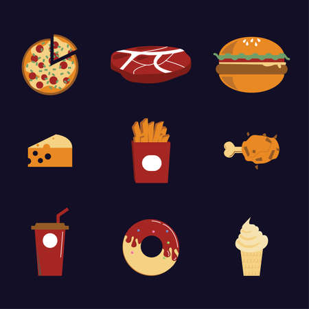 fast food icon.のイラスト素材