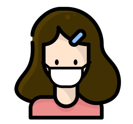 Illustration of woman wearing mask.のイラスト素材