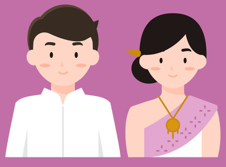 groom and bride modern concept ui ux icon for website, app, presentation, flyer, brochure etc.のイラスト素材