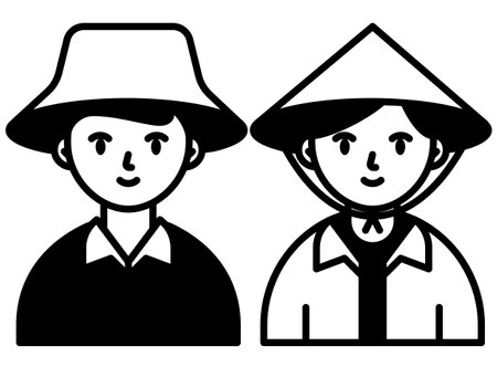 Farmers modern concept ui ux icon for website, app, presentation, flyer, brochure etc.のイラスト素材