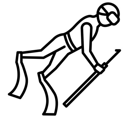 Spear fishing icon.のイラスト素材