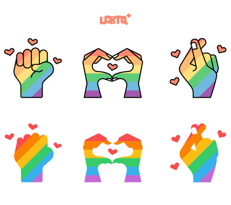 Hand gestures love symbol modern concept ui/ux icon for website, app, presentaion, flyer, brochure etc.のイラスト素材
