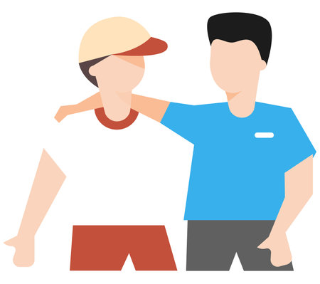 Man friendship modern concept ui/ux icon for website, app, presentaion, flyer, brochure etc.のイラスト素材