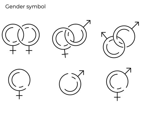 gender symbol modern concept ui/ux icon for website, app, presentaion, flyer, brochure etc.のイラスト素材
