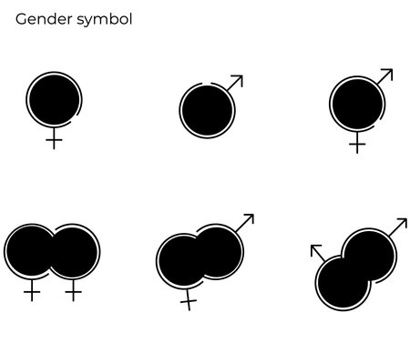 gender symbol modern concept ui/ux icon for website, app, presentaion, flyer, brochure etc.のイラスト素材