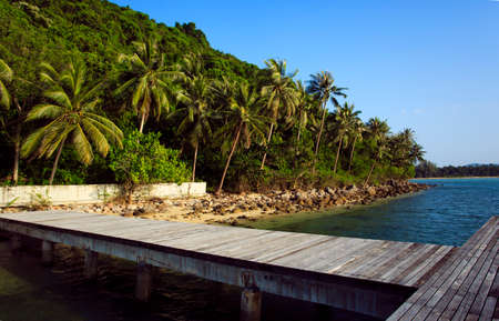 view on wooden pier. Thailandの写真素材