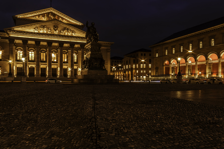 Munich, Germany, January 30, 2018. National Theatre Munich on Max-Joseph-Platz.のeditorial素材