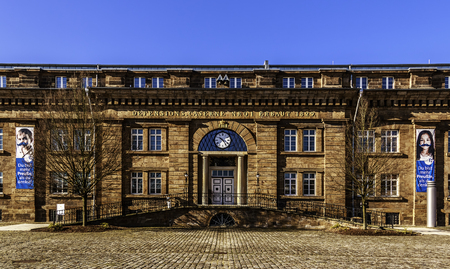 Minden, Germany, February 14, 2018. The front view of LWL-Prussian Museum in Mindenのeditorial素材