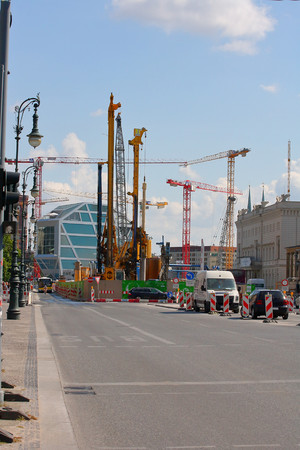 Construction site in the city center. Berlin.のeditorial素材