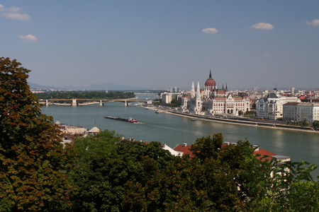 Budapest parliament, panorama from Budaの写真素材