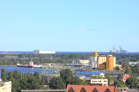 Gdansk Port view, cargo sectorの写真素材
