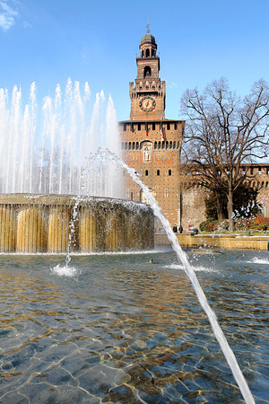 Sforza's palace in Milanの写真素材