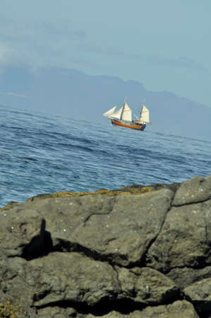 Ship in the Atlantic ocean