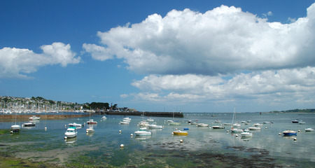 Bay with yachts in Brittanyのeditorial素材