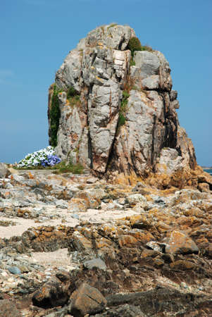 Rock in north Brittanyの写真素材