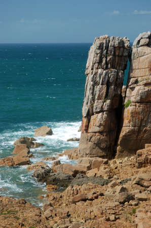 Rocky cliff in north Brittanyの写真素材