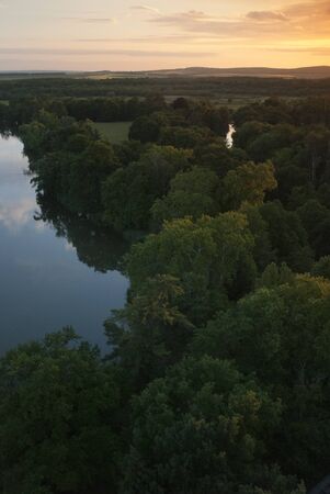 Sunset over castle parkのeditorial素材