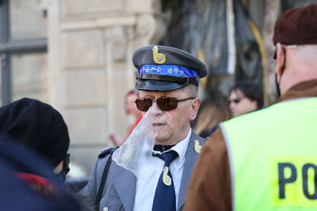 Duck Police General in protest against the government.のeditorial素材