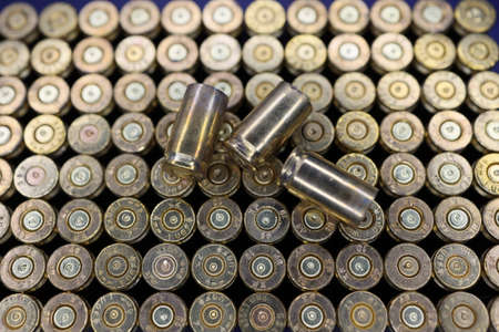 A row made of yellow cartridges.