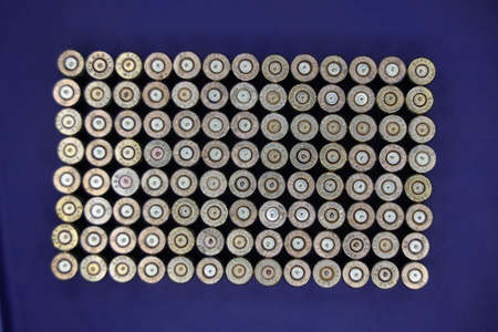 A row made of yellow cartridges.