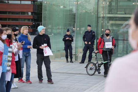 05/19/2021 wroclaw, poland, Support campaign for a free Belarus in WrocÅaw.のeditorial素材
