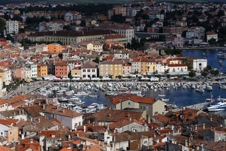 Beautiful holiday view of the old town and red roofs in Croatia.のeditorial素材