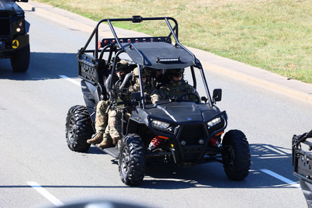Thai Army special forces vehicle 08.15.2023 warsaw, poland, Military parade on the Polish Army Day Warsaw 2023. Polish Army. parade.のeditorial素材