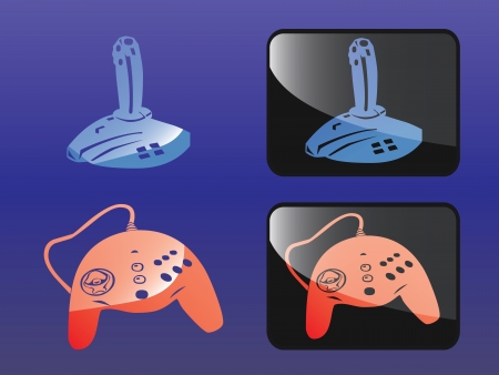 Vector illustration of joystick and controllerのイラスト素材