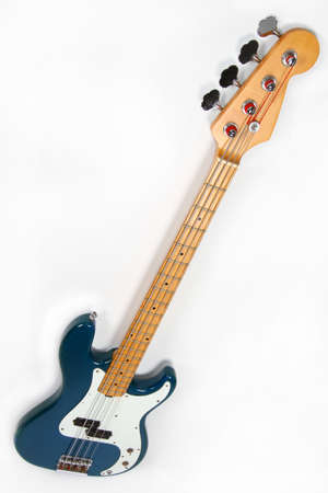 Blue bass guitar