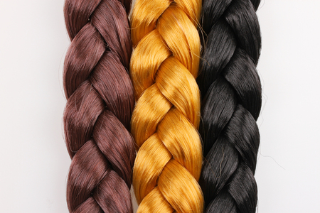 Brown,blonde and black hair braid