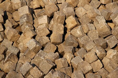 Pile of gray cobble stones