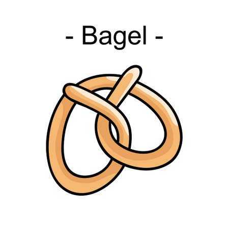 Bagel illustration on white background.のイラスト素材