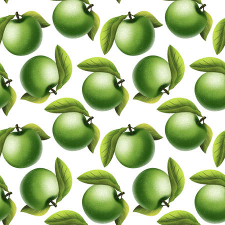 Apple fruit seamless pattern, repeated background. For paper, cover, fabric, gift wrap, wall art, interior decor. Scrapbooking paper.の写真素材