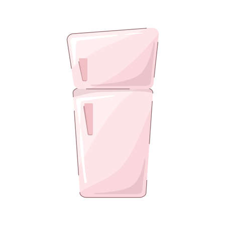 Pink fridge vector design. Flat illustration of refrigerator vector icon for web designのイラスト素材